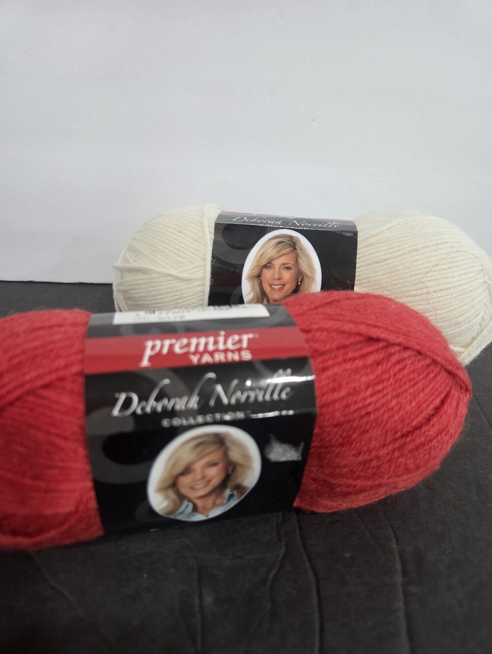Serenity Sock Weight Yarn in Rich Red And White